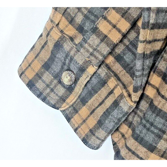 Eddie Bauer Mens Flannel Shirt Sz Medium Multicolor Plaid Heavy Cotton Button Up - Picture 9 of 11